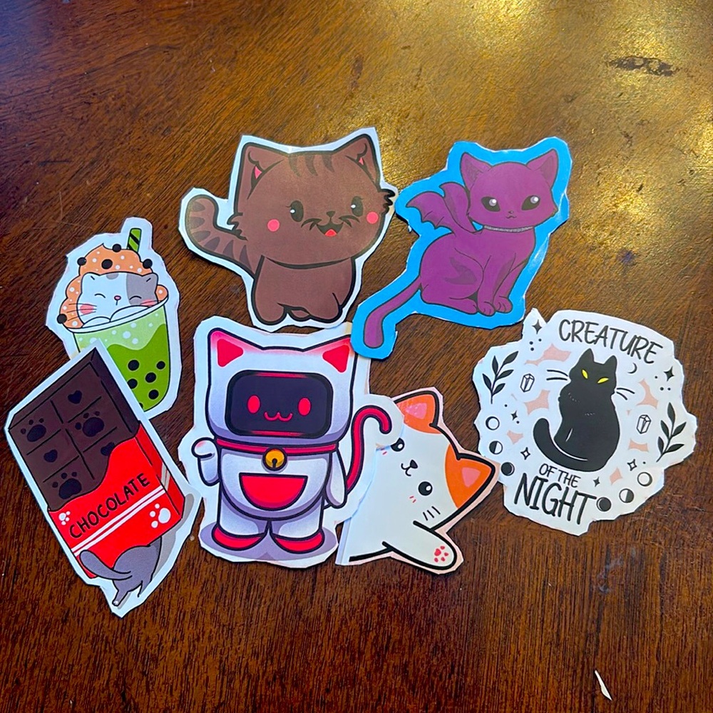 7 cat paper stickers 3/30% off